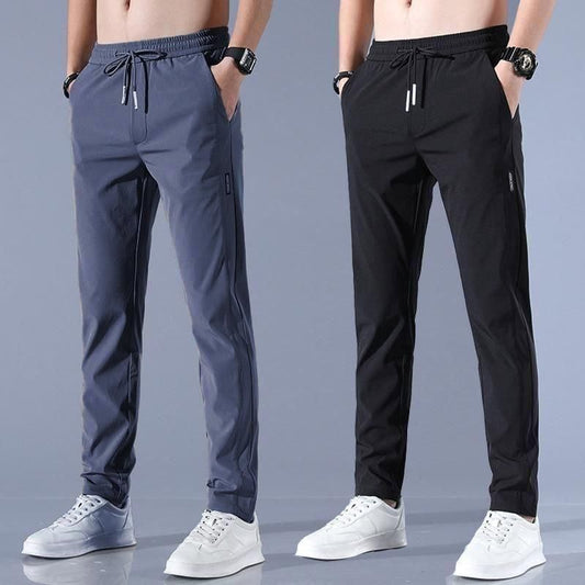 Combo of 2 Men's Sports Regular Fit Lycra Hot Track Pant with Two Side Pockets ( Black + Grey )